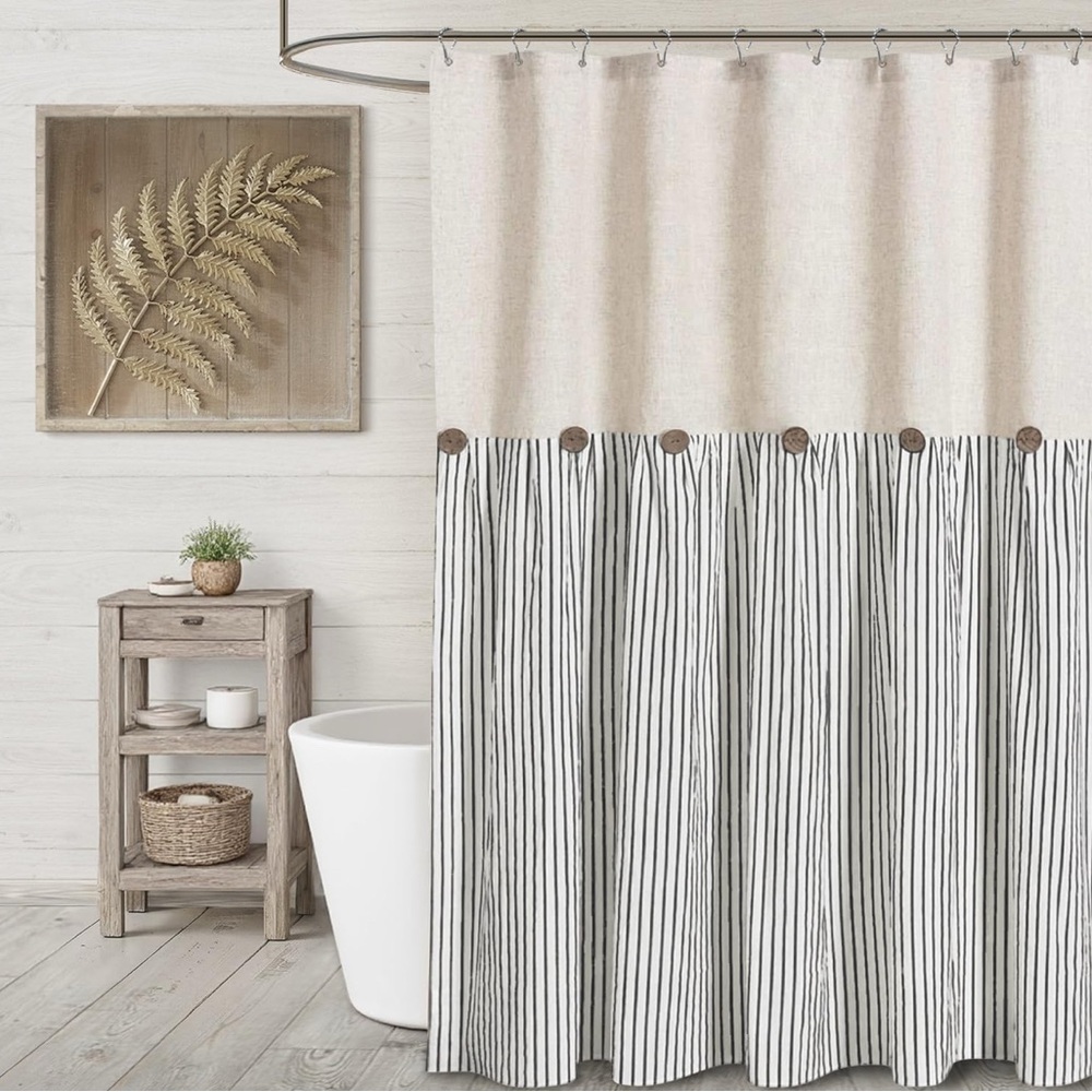 Striped Shower Curtain in Black and White